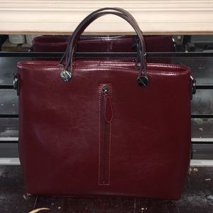 SOLD - Leather Heshe Handbag with Cross Body Strap